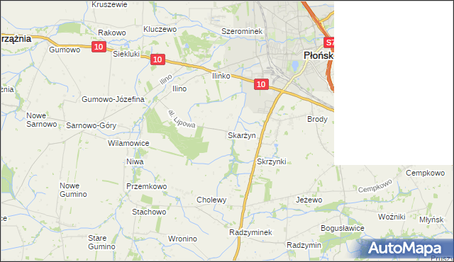 mapa Skarżyn gmina Płońsk, Skarżyn gmina Płońsk na mapie Targeo