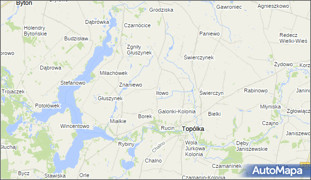 mapa Iłowo gmina Topólka, Iłowo gmina Topólka na mapie Targeo