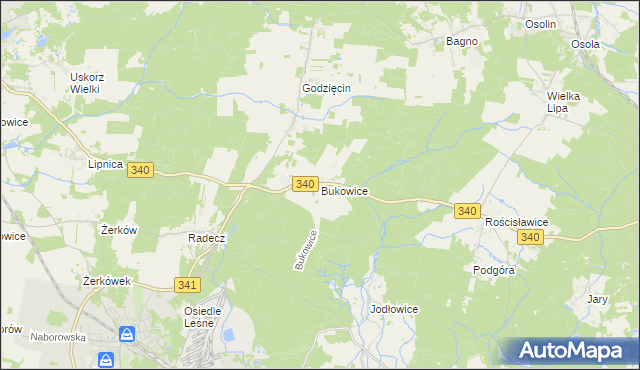 mapa Bukowice gmina Brzeg Dolny, Bukowice gmina Brzeg Dolny na mapie Targeo