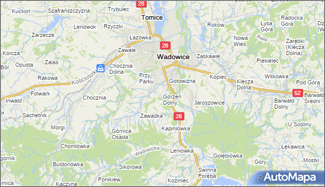 mapa Gorzeń Dolny, Gorzeń Dolny na mapie Targeo