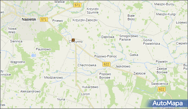 mapa Popowo-Północ, Popowo-Północ na mapie Targeo