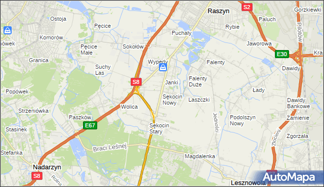 mapa Sękocin Nowy, Sękocin Nowy na mapie Targeo