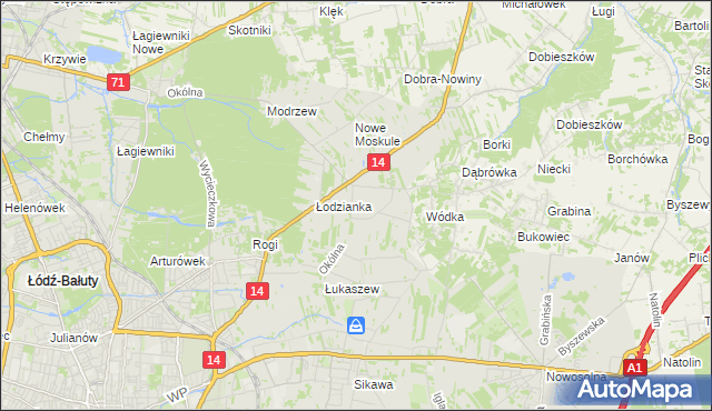 mapa Wilanów gmina Łódź, Wilanów gmina Łódź na mapie Targeo