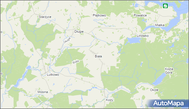 mapa Biała gmina Dobrzany, Biała gmina Dobrzany na mapie Targeo