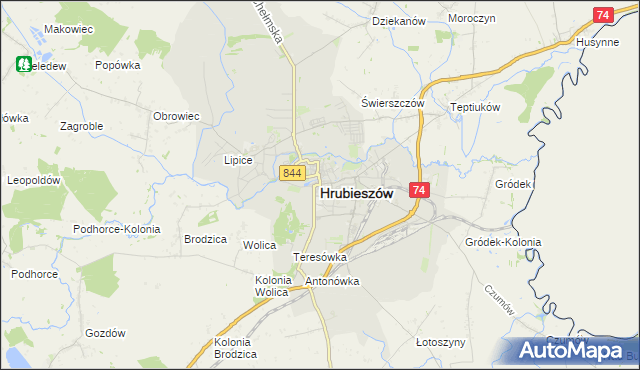 mapa Hrubieszów, Hrubieszów na mapie Targeo