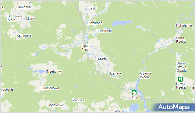 mapa Łążek gmina Osie, Łążek gmina Osie na mapie Targeo