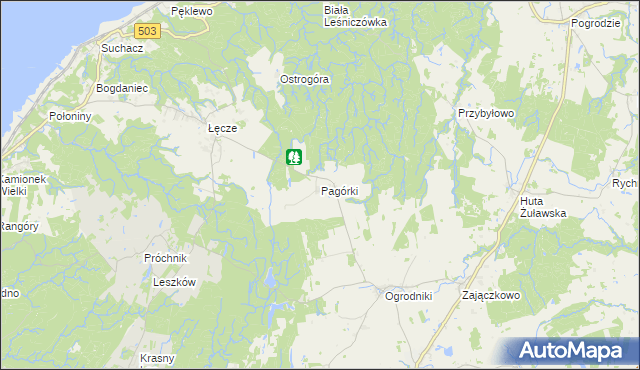 mapa Pagórki gmina Tolkmicko, Pagórki gmina Tolkmicko na mapie Targeo