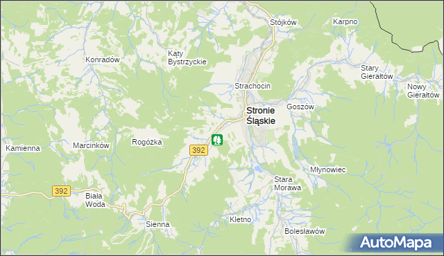 mapa Stronie Śląskie powiat kłodzki, Stronie Śląskie powiat kłodzki na mapie Targeo