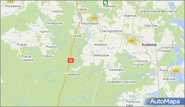 mapa Świebodów, Świebodów na mapie Targeo