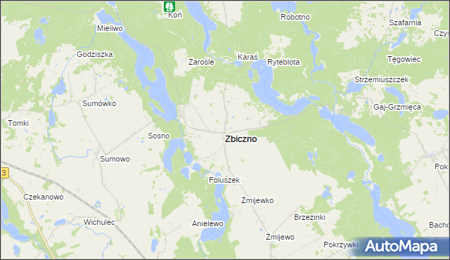 mapa Zbiczno, Zbiczno na mapie Targeo