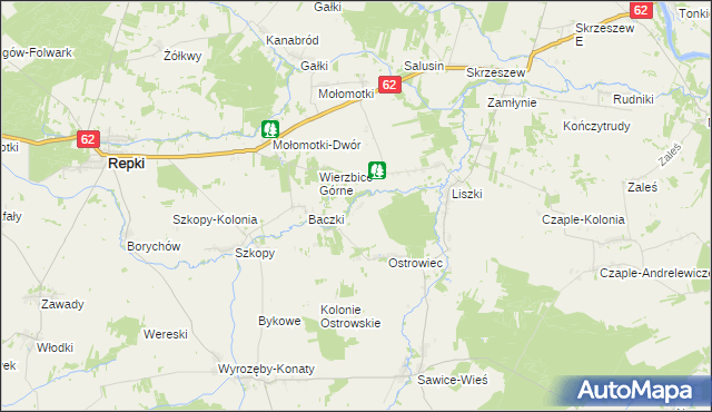 mapa Bohy, Bohy na mapie Targeo