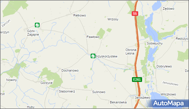 mapa Brzyskorzystew, Brzyskorzystew na mapie Targeo