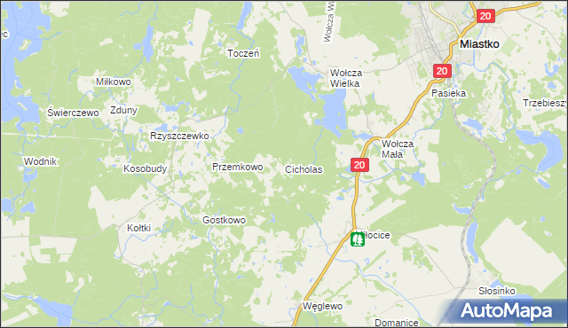 mapa Cicholas, Cicholas na mapie Targeo