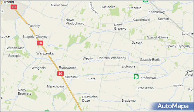 mapa Dobrska-Włościany, Dobrska-Włościany na mapie Targeo