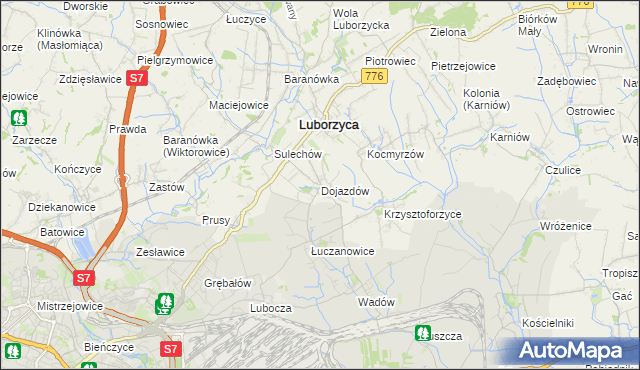 mapa Dojazdów, Dojazdów na mapie Targeo
