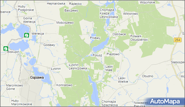 mapa Folusz gmina Gąsawa, Folusz gmina Gąsawa na mapie Targeo