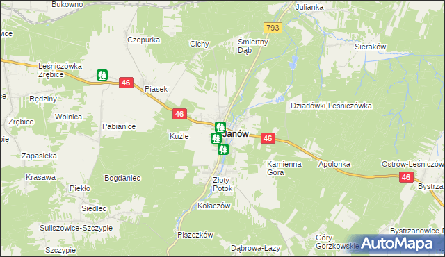 mapa Janów powiat częstochowski, Janów powiat częstochowski na mapie Targeo