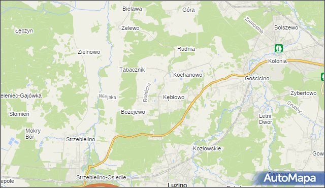 mapa Kębłowo gmina Luzino, Kębłowo gmina Luzino na mapie Targeo