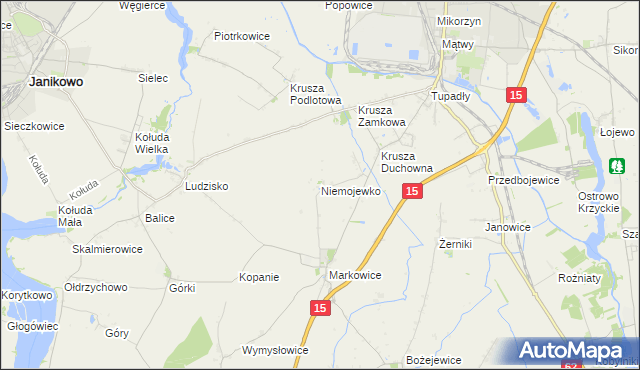 mapa Niemojewko, Niemojewko na mapie Targeo