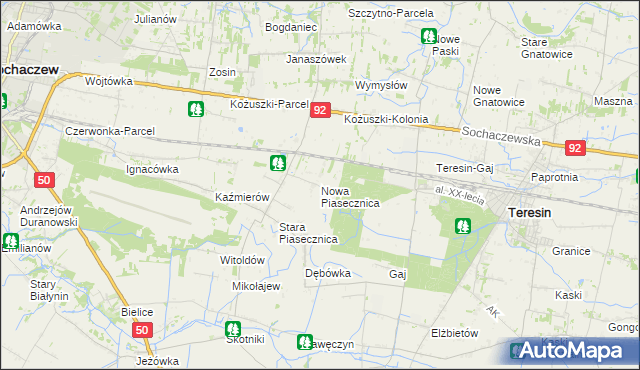 mapa Nowa Piasecznica, Nowa Piasecznica na mapie Targeo