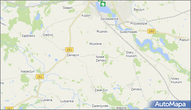 mapa Nowe Żeńsko, Nowe Żeńsko na mapie Targeo