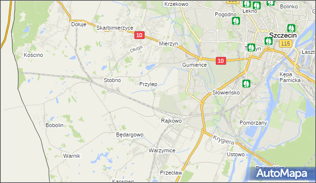 mapa Ostoja gmina Kołbaskowo, Ostoja gmina Kołbaskowo na mapie Targeo