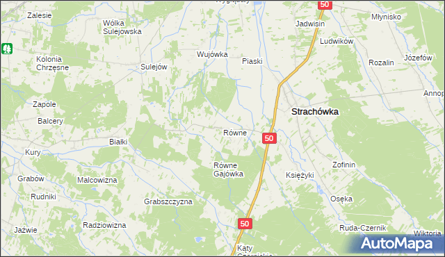 mapa Równe gmina Strachówka, Równe gmina Strachówka na mapie Targeo