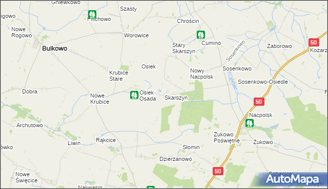 mapa Skarszyn gmina Naruszewo, Skarszyn gmina Naruszewo na mapie Targeo