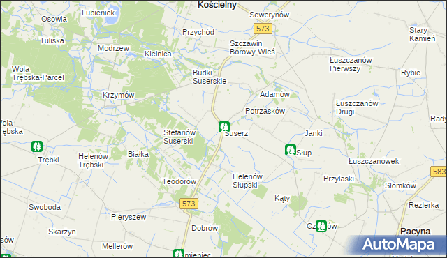 mapa Suserz, Suserz na mapie Targeo