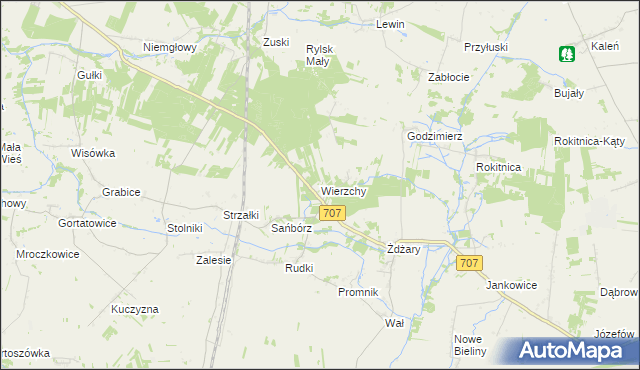 mapa Wierzchy gmina Nowe Miasto nad Pilicą, Wierzchy gmina Nowe Miasto nad Pilicą na mapie Targeo