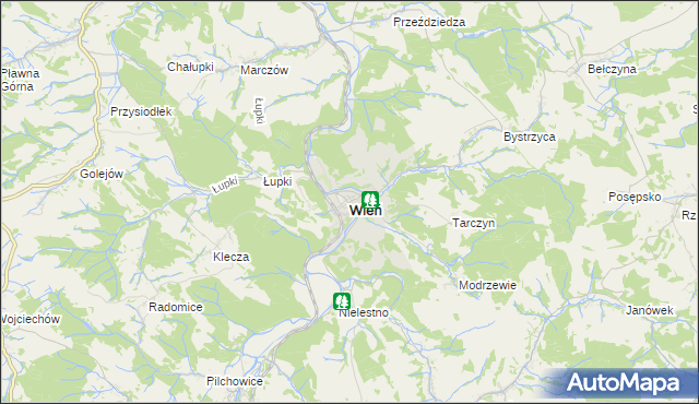 mapa Wleń, Wleń na mapie Targeo