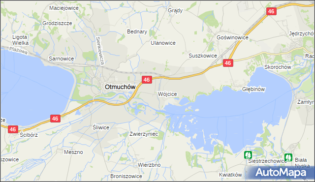mapa Wójcice gmina Otmuchów, Wójcice gmina Otmuchów na mapie Targeo