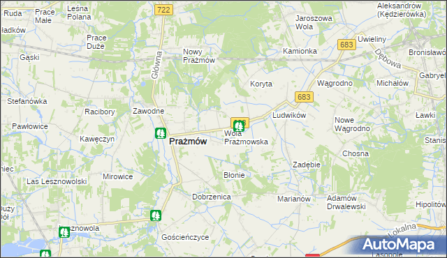 mapa Wola Prażmowska, Wola Prażmowska na mapie Targeo