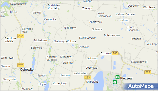 mapa Złotków, Złotków na mapie Targeo