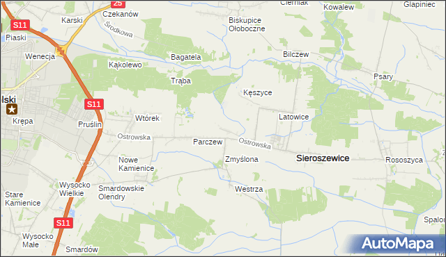 mapa Bibianki, Bibianki na mapie Targeo