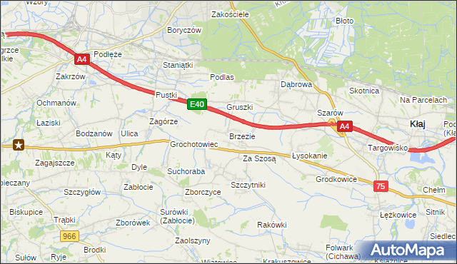 mapa Brzezie gmina Kłaj, Brzezie gmina Kłaj na mapie Targeo