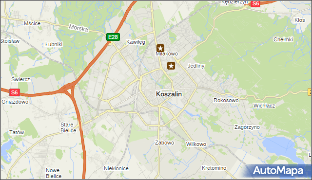 mapa Koszalina, Koszalin na mapie Targeo