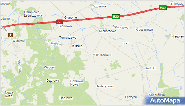 mapa Michorzewko, Michorzewko na mapie Targeo