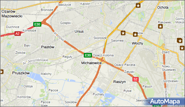 mapa Opacz-Kolonia, Opacz-Kolonia na mapie Targeo