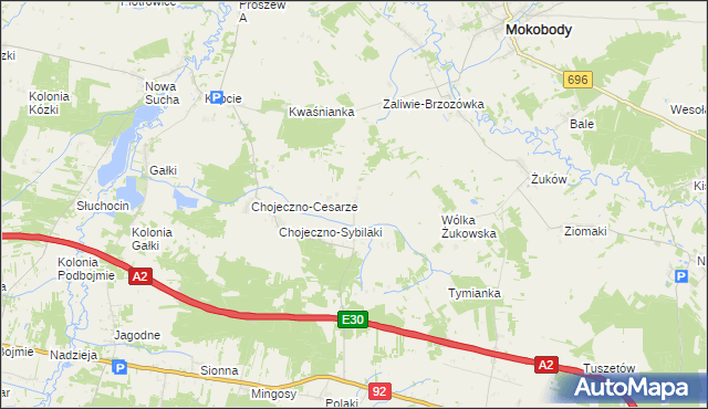 mapa Aleksandrówka gmina Grębków, Aleksandrówka gmina Grębków na mapie Targeo