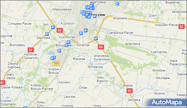 mapa Andrzejów Duranowski, Andrzejów Duranowski na mapie Targeo