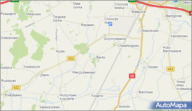 mapa Bardo gmina Września, Bardo gmina Września na mapie Targeo