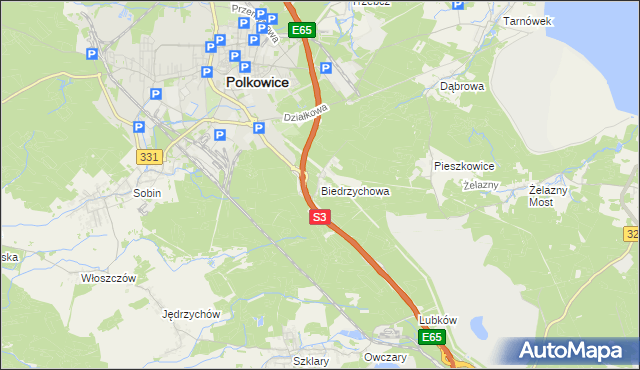 mapa Biedrzychowa, Biedrzychowa na mapie Targeo