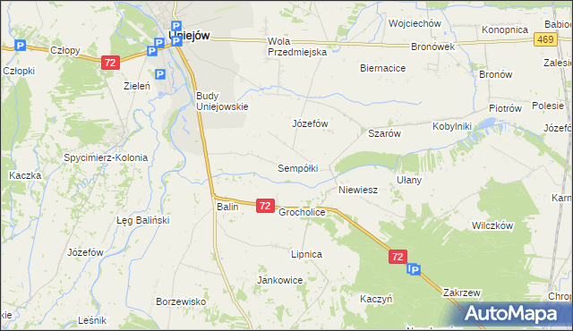 mapa Boczki gmina Poddębice, Boczki gmina Poddębice na mapie Targeo