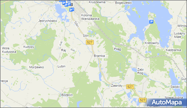 mapa Bramka gmina Morąg, Bramka gmina Morąg na mapie Targeo