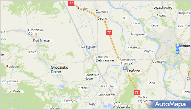 mapa Chałupki Dębniańskie, Chałupki Dębniańskie na mapie Targeo