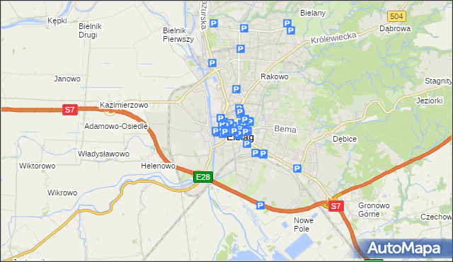 mapa Elbląga, Elbląg na mapie Targeo