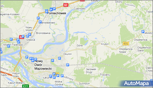 mapa Góra gmina Wieliszew, Góra gmina Wieliszew na mapie Targeo