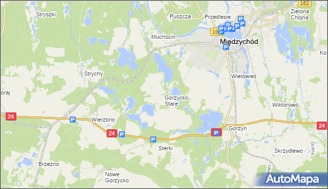 mapa Gorzycko Stare, Gorzycko Stare na mapie Targeo