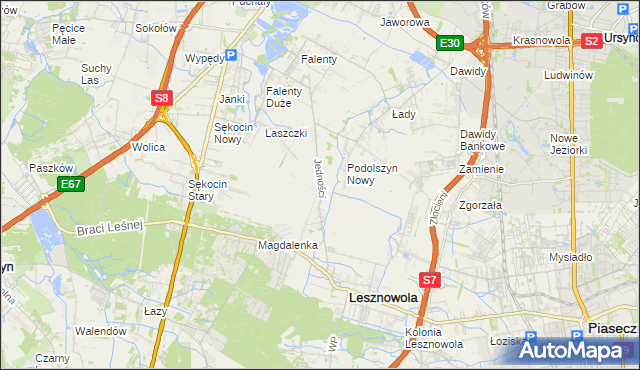 mapa Janczewice, Janczewice na mapie Targeo